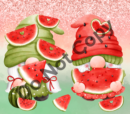 Watermelon gnomes tumbler transfer