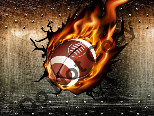 Football flames tumbler transfer