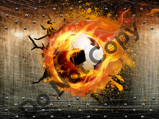 Soccer flames tumbler transfer