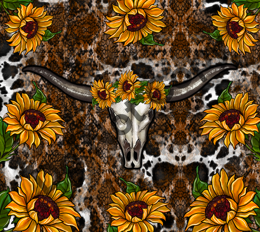 Sunflowers longhorn tumbler transfer