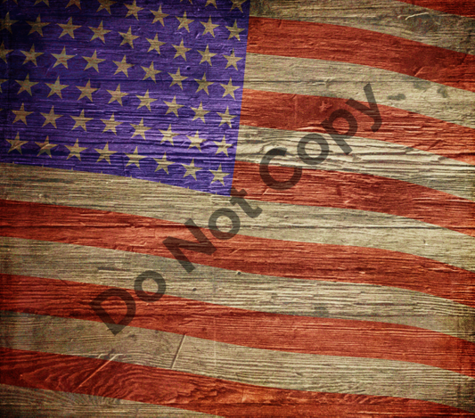Flag wood tumbler transfer
