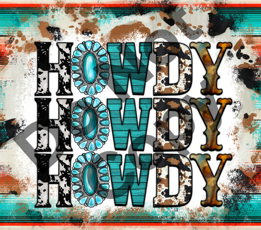 Howdy stacked tumbler transfer