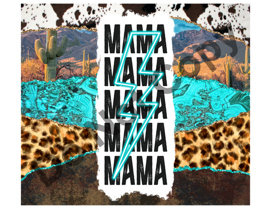 Mama stacked blue bolt tumbler transfer