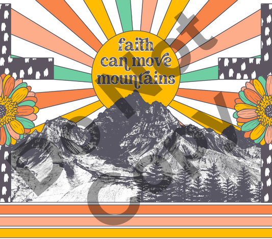 Faith can move mountains pastel tumbler transfer