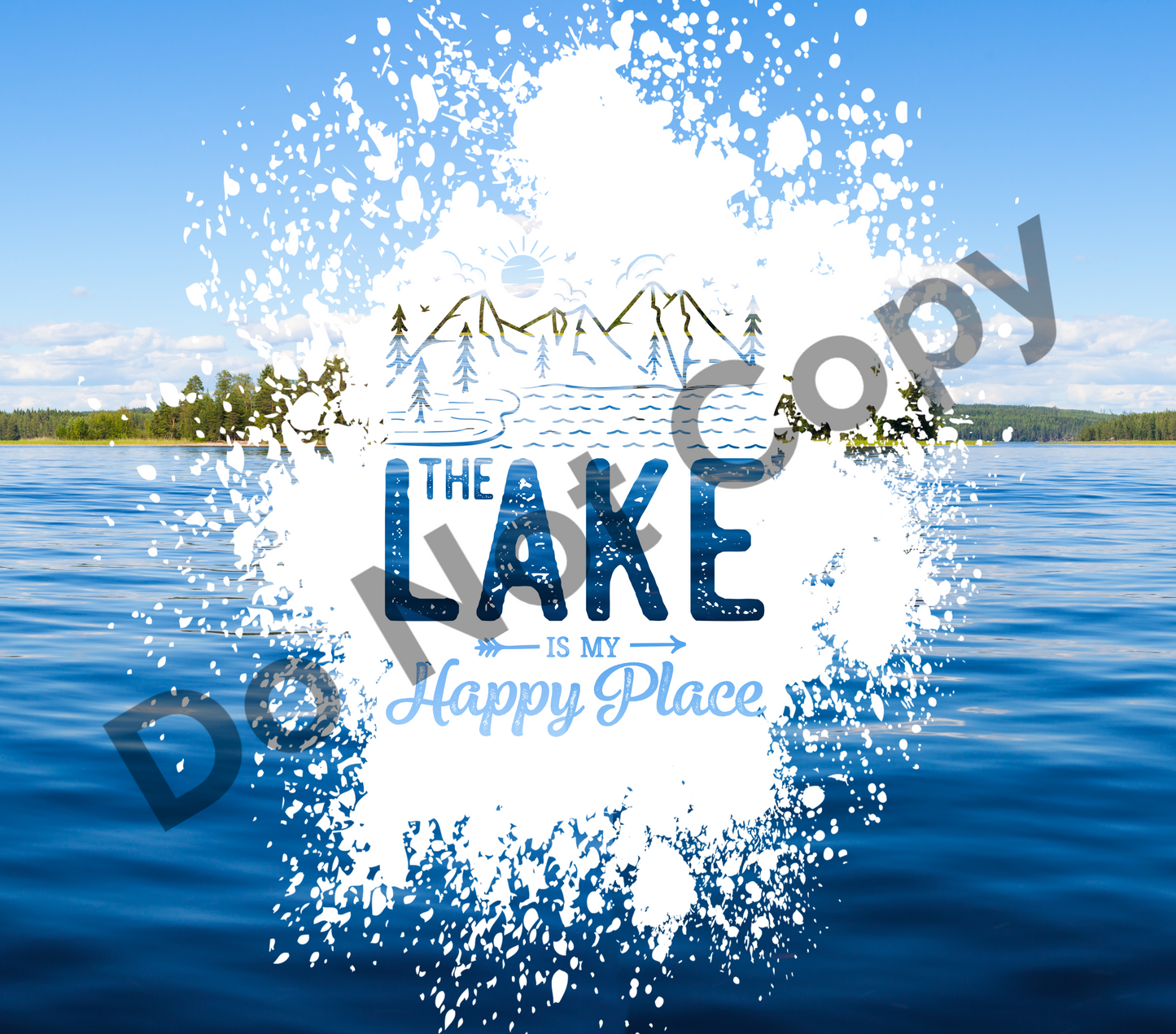 The lake is my happy place tumbler transfer