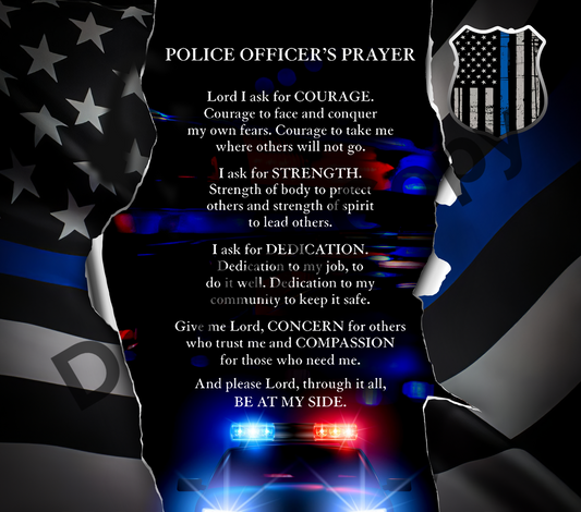 Police officer's prayer tumbler transfer