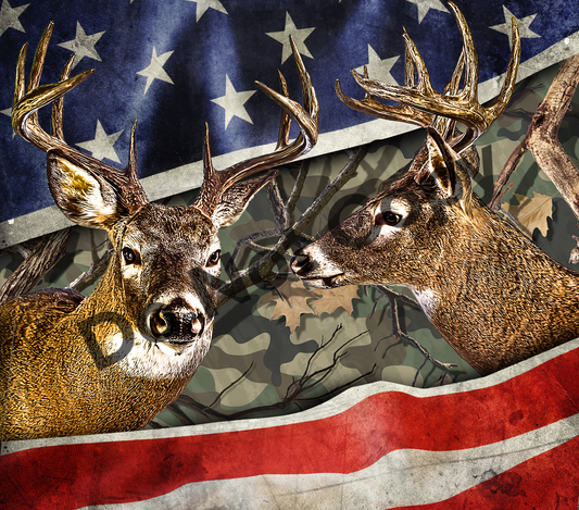 Deer flag tumbler transfer
