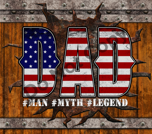 Dad man myth legend tumbler transfer