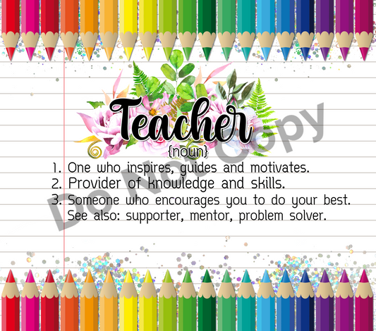 Teacher definition tumbler transfer