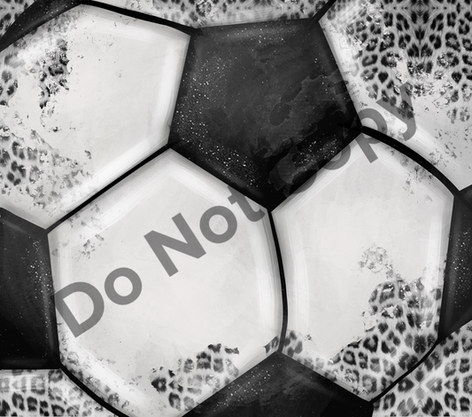 Soccer leopard tumbler transfer