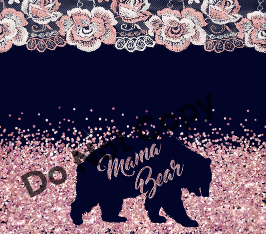 Mama bear floral lace tumbler transfer