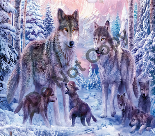 Wolves blue purple tumbler transfer
