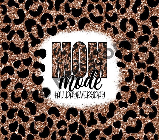 Mom mode leopard tumbler transfer