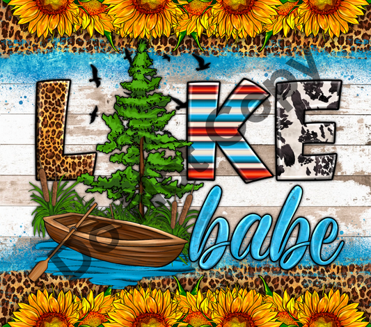 Lake babe tumbler transfer
