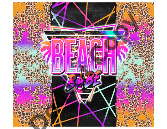 Beach babe triangle tumbler transfer