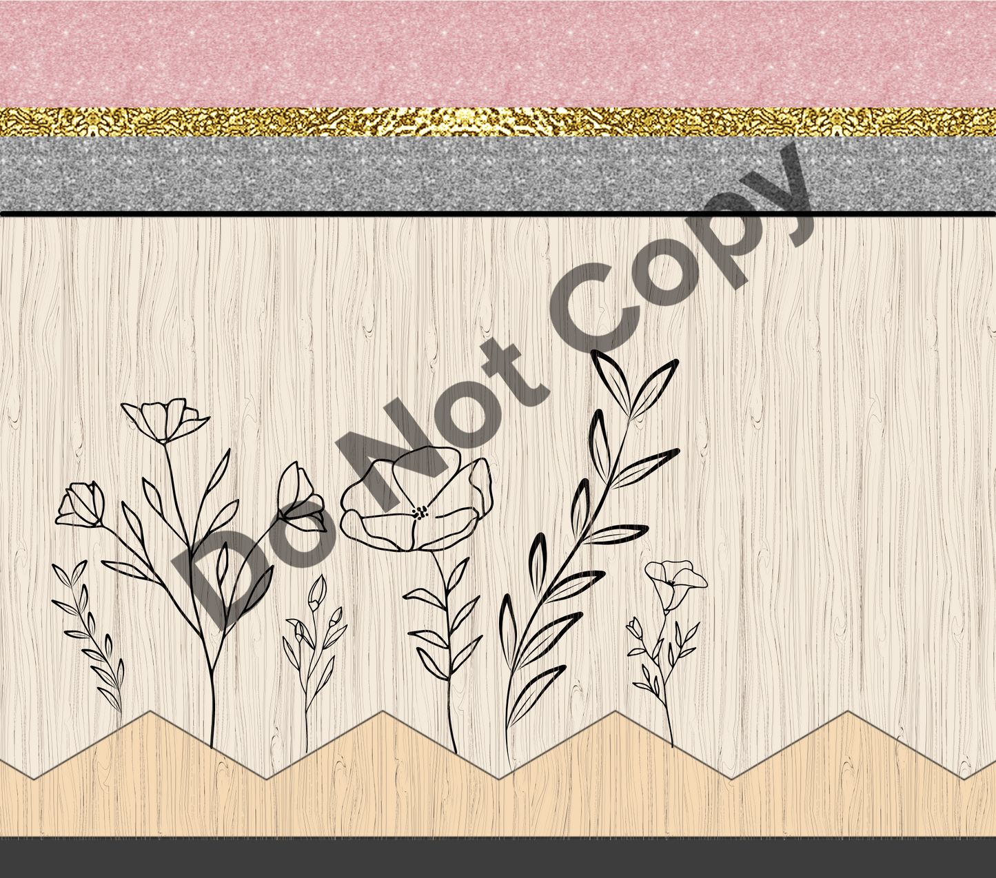 Floral pencil tumbler transfer