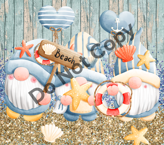 Beach gnomes tumbler transfer