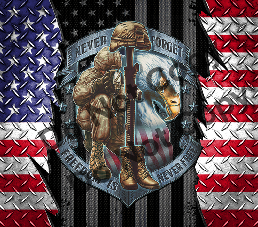 Never forget freedom is never free tumbler transfer