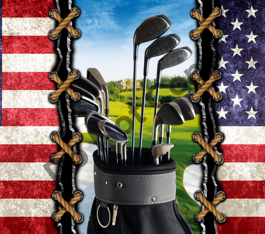Golfing flag tumbler transfer
