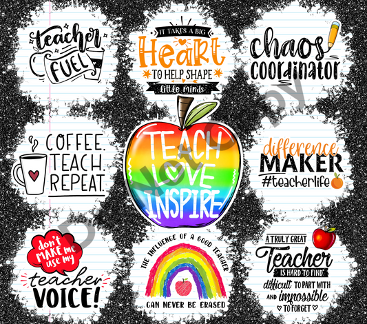 Teacher sayings tumbler transfer