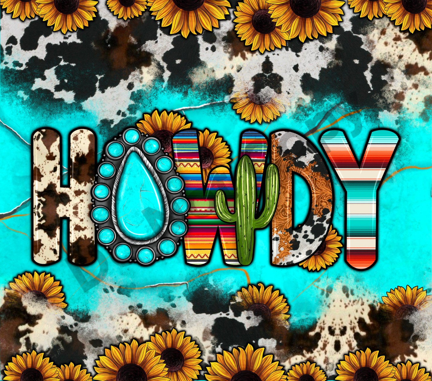 Howdy patterns tumbler transfer