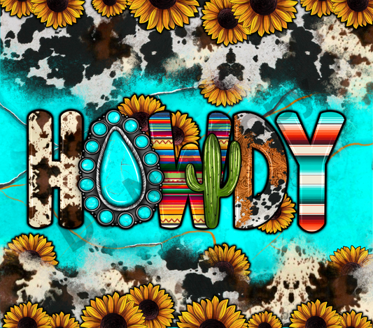 Howdy patterns tumbler transfer