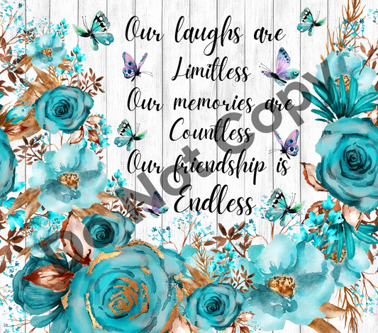 Our friendship tumbler transfer