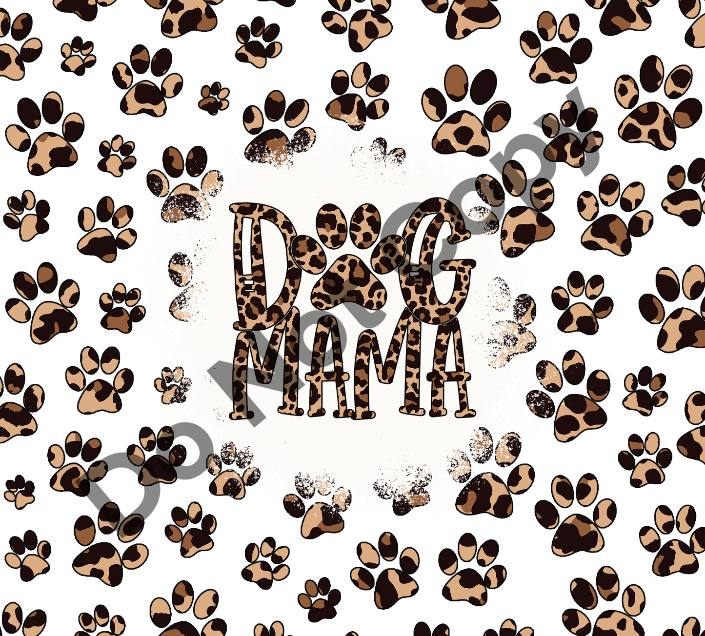 Dog mama leopard tumbler transfer