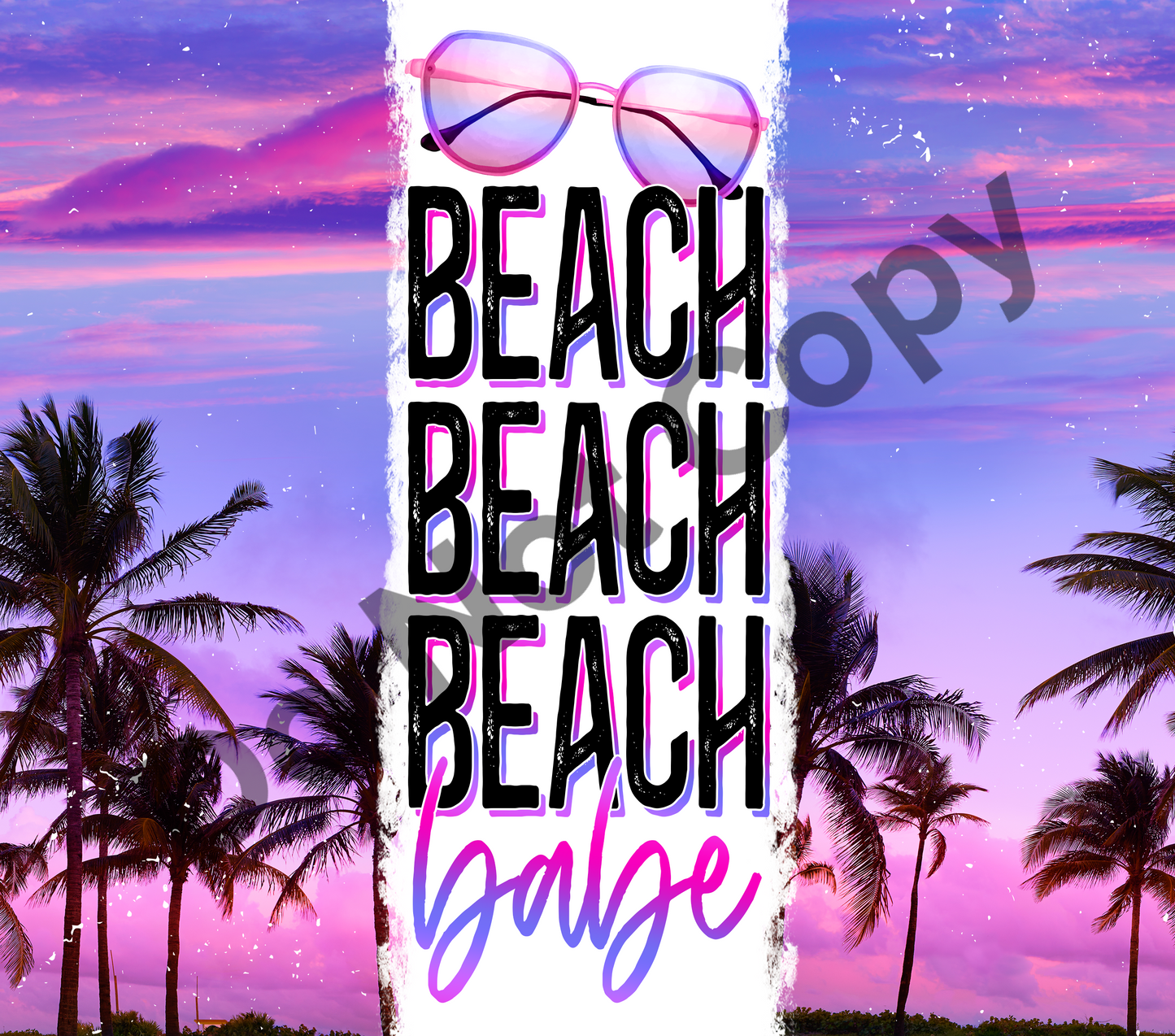 Beach babe stacked purple tumbler transfer