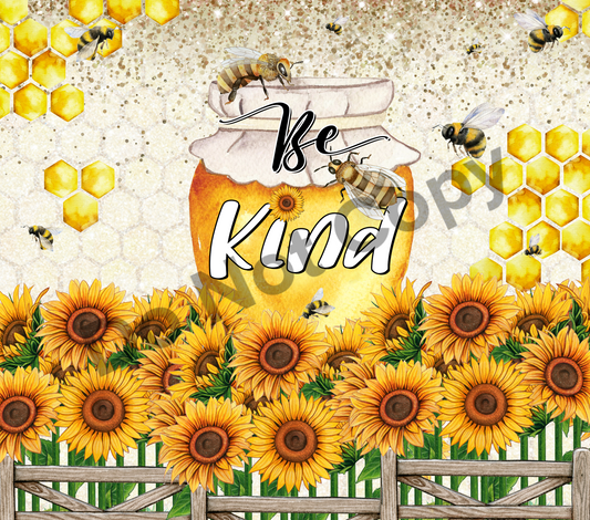 Be kind honey jar tumbler transfer
