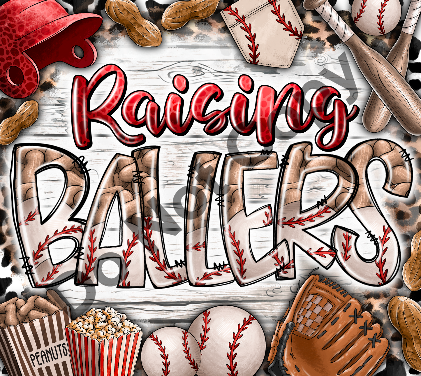 Raising ballers baseball tumbler transfer