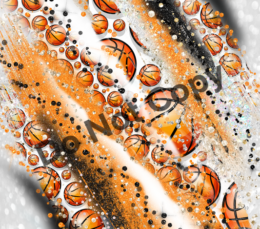 Basketball glitter tumbler transfer