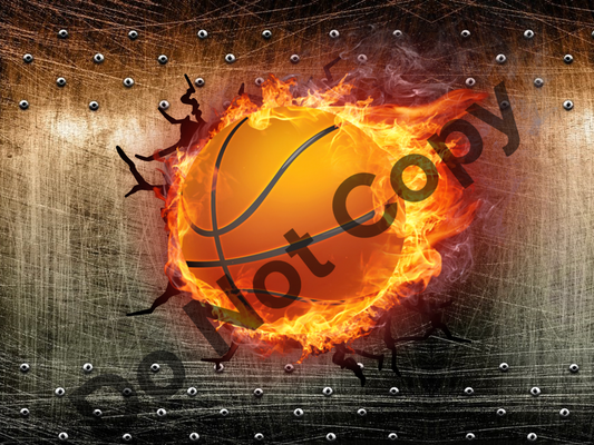 Basketball flames tumbler transfer