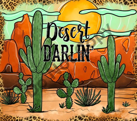 Desert darlin cactus tumbler transfer