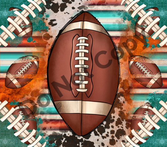 Football serape orange tumbler transfer