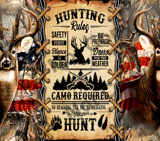 Hunting rules deer tumbler transfer