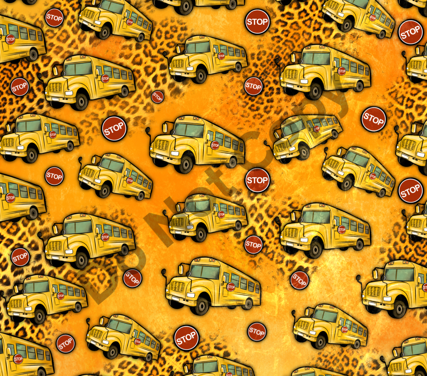 Bus stop signs leopard tumbler transfer
