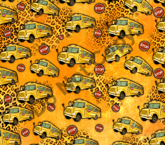 Bus stop signs leopard tumbler transfer