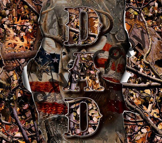 Dad camo deer tumbler transfer