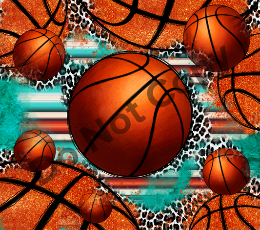 Basketballs leopard serape tumbler transfer