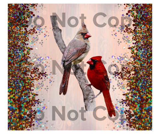 Cardinals glitter tumbler transfer