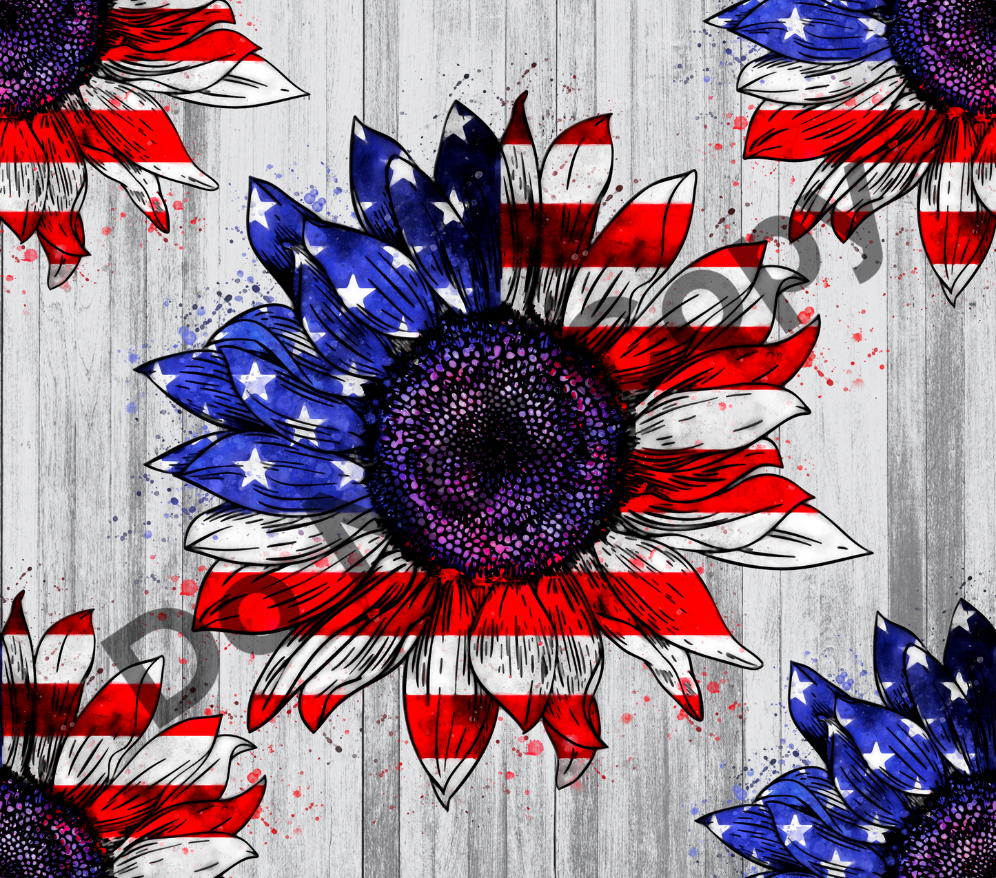 Flag sunflowers tumbler transfer