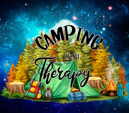 Camping is my therapy tumbler transfer